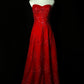 Red beaded elegant long tulle ball gown evening dress nv4782