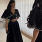 White/Green/Black simple elegant cape style embroidered long ball gown evening dress party dress nv2421