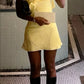 Yellow backless ruffled stylish short homecoming dress party dress nv2214