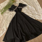 White/Green/Black simple elegant cape style embroidered long ball gown evening dress party dress nv2421