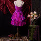 Laser-like purple short satin dress NV6663