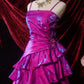 Laser-like purple short satin dress NV6663