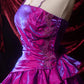 Laser-like purple short satin dress NV6663