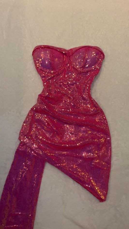 Pink Fashion Sparkling Short Homecoming Dress Cocktail Party Dress nv4792