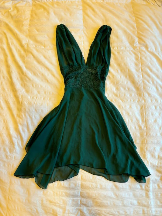 Green stylish and elegant short chiffon homecoming dress nv4499