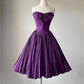 Purple Retro Sweet Midi Ball Gown Evening Dress nv2939