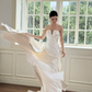 Ivory Strapless Twisted Knot Satin A-Line Wedding Gown  NV7189