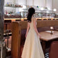 NiceVestidos--Mid-length homecoming dress birthday dress gentle white dress satin NV5670