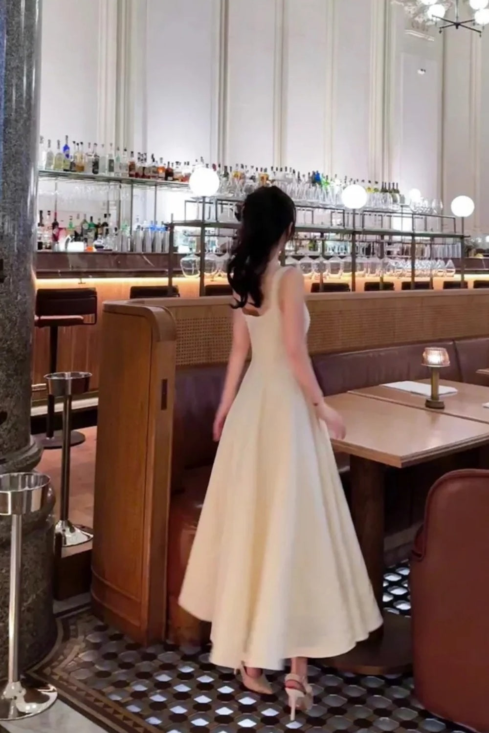 NiceVestidos--Mid-length homecoming dress birthday dress gentle white dress satin NV5670