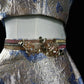 Champagne blue and gold embossed jacquard short homecoming dress birthday dress nv4487