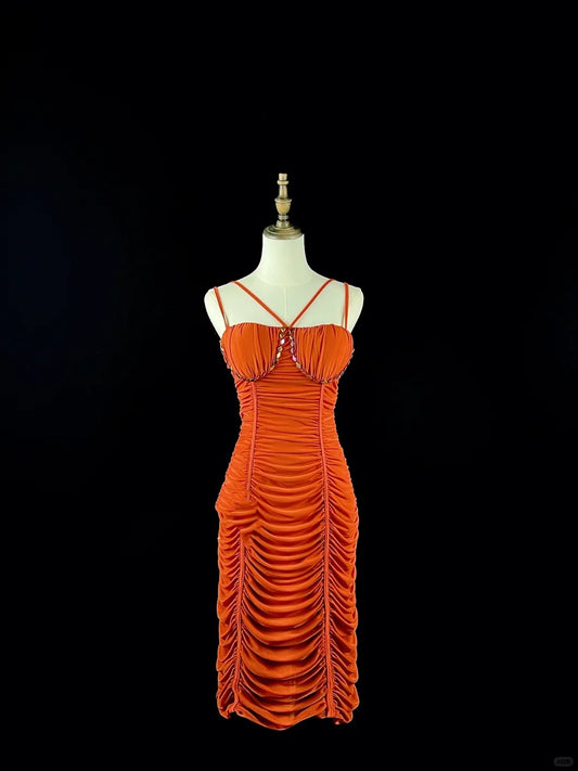 Orange Fashion Short Chiffon Homecoming Dress Birthday Dress nv4488