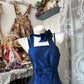 NiceVestidos--Sleeveless Dark Blue Satin A - line Floor - length Evening Dress NV5772