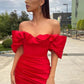 Red off the shoulder pleated homecoming dress party dress birthday dress nv2242