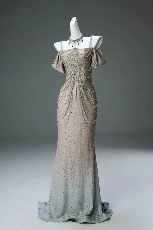 Gorgeous and exquisite beaded gradient long formal dress, evening gown NV6620