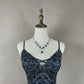 Blue floral beaded fashion short satin homecoming dress birthday dress nv4489