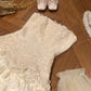 Ivory Sweet Beaded Short Tulle Homecoming Dress Prom Dress Birthday Dress nv4519