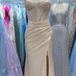 New fashionable long satin slim-fit evening dress, bridesmaid dress, graduation dress NV6636