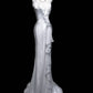 White elegant long tulle ball gown evening dress nv4419