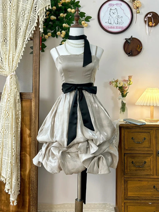 Short Satin Princess Homecoming Dress Birthday Party Dress nv4704