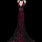 Plum sauce color V-neck gorgeous elegant long tulle ball gown evening dress nv4420