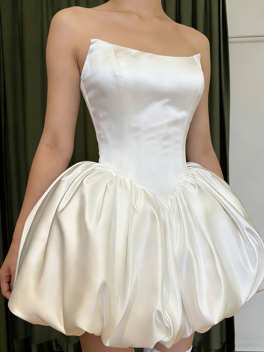 Short satin back to school dress, birthday dress, party dress NV6765