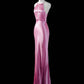 Pink Fashion Strapless Long Satin Ball Gown Evening Dress Party Dress nv4356