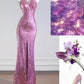 Pink fashion long sequin prom dress evening dress party dress nv4724