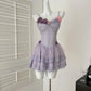 Purple Sweet Floral Short Chiffon Homecoming Dress Prom Dress Evening Dress Birthday Dress nv4638
