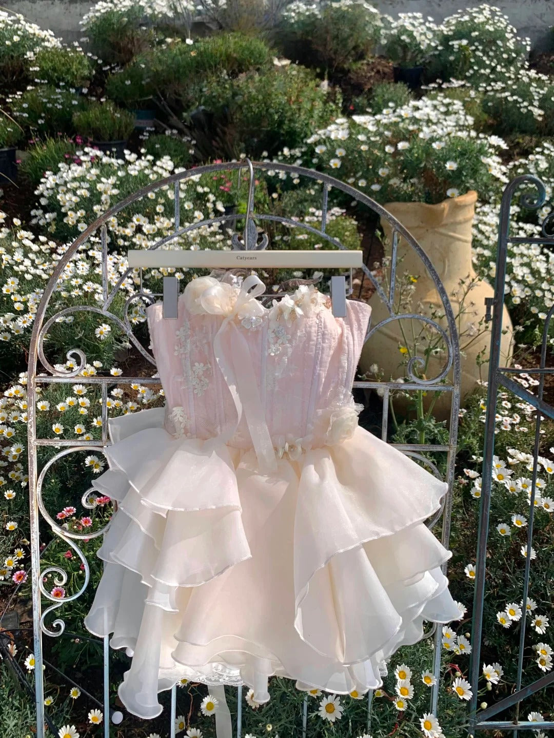 Pink applique homecoming dress Short Tulle prom dress birthday dress evening dress nv4444