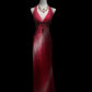 Pink Fashion Gradient V-neck Exquisite Gem Beaded Long Chiffon Ball Gown Evening Gown Party Gown Prom Dress nv3913