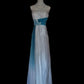 Blue White Gorgeous Delicate Floral Straps Long Tulle Floor Length Ball Gown Evening Gown Ball Gown Party Dress nv3902