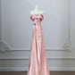 Pink Mermaid Elegant Long Satin Ball Gown Evening Dress Graduation Dress nv4336