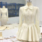 Ivory White Sweet Short Lace See-through Long Sleeve Homecoming Dress Prom Dress Birthday Dress nv4523