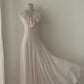 White Elegant Vintage Fashion Romantic Long Floor Length Chiffon Ball Gown Evening Dress Birthday/Vacation/Wedding Guest Party Dress Prom Dress nv4072