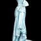 Blue gorgeous beaded long mermaid slim fishtail satin ball gown evening dress wedding dress banquet dress nv4569