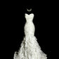 Ivory White Elegant Exquisite Long Tulle Mermaid Slim Floor Length Train Ball Gown Evening Gown Party Dress Wedding Dress nv4135
