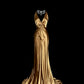 Gold Fashion Elegant Venus Goddess Long Satin Ball Gown Evening Dress Party Dress nv4556