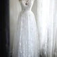 White Retro Simple Princess Cute Flower Embroidery Long lace Prom Dress Evening Dress Party Dress Bridesmaid Dress nv4694