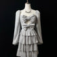 Silver Sparkling Ruffle Short Satin Homecoming Dress Birthday Dress nv4498