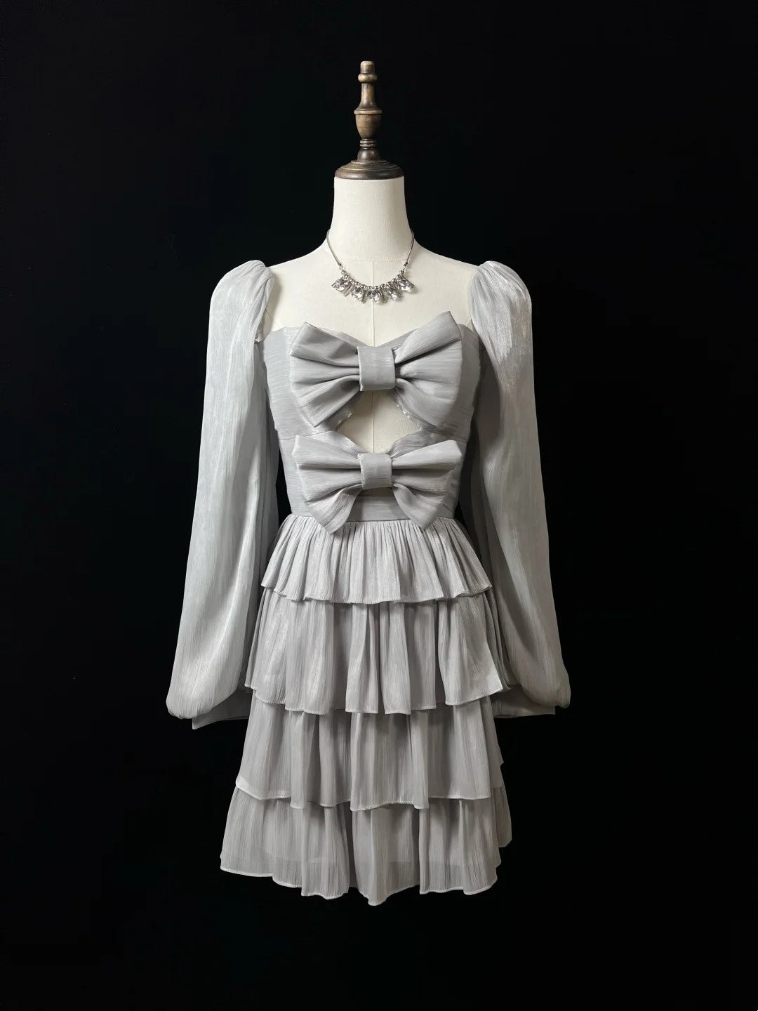 Silver Sparkling Ruffle Short Satin Homecoming Dress Birthday Dress nv4498