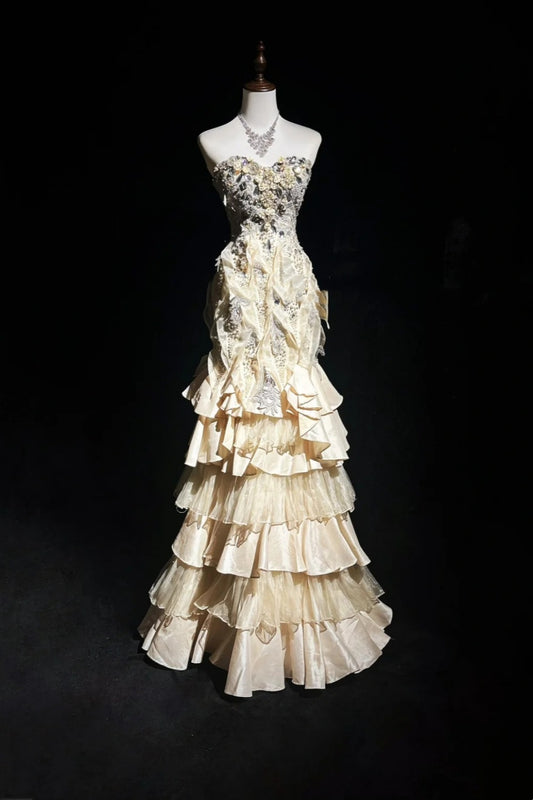 Luxurious and gorgeous long exquisite bead decoration formal evening gown Prom gown NV6576