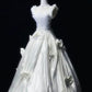 Ivory White Vintage Elegant Long Satin Lace Ball Gown Evening Dress Party Dress Wedding Dress Princess nv4120
