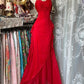 Red elegant simple vintage long chiffon homecoming dress prom dress party dress nv4623