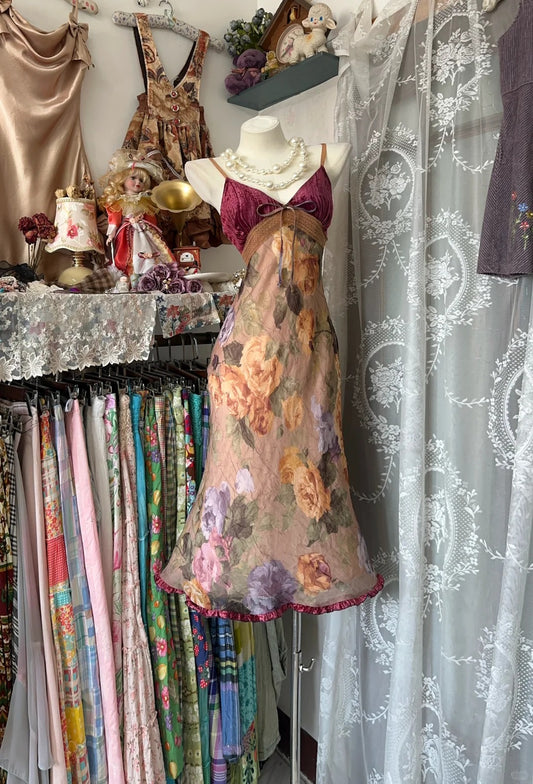Homecoming dress retro floral fashion mid-length chiffon prom dress nv5425