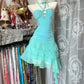 Blue Sweet Ruffle Vintage Short Chiffon Homecoming Dress Holiday Party Dress nv4621