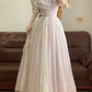 Light Purple Long Lace Tulle Birthday Dress Elegant Party Dress nv5084