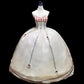 White cute floral long tulle floor-length ball gown evening dress adult dress nv4421