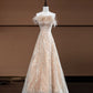 Sweet champagne feather dress beading elegant fashion long tulle Prom Dress evening dress party dress nv4749