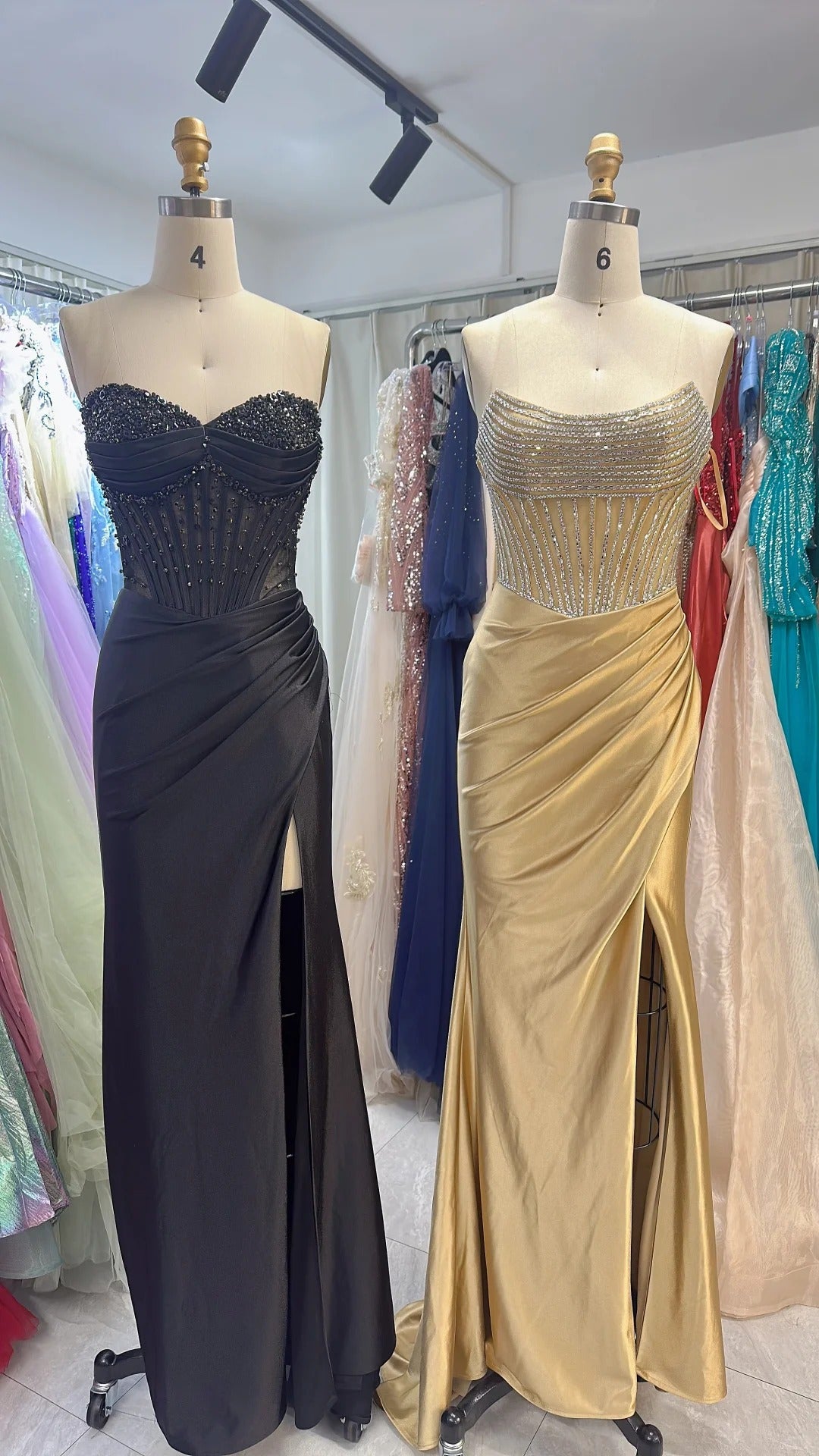 New fashionable long satin slim-fit evening dress, bridesmaid dress, graduation dress NV6637