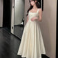NiceVestidos--Mid-length homecoming dress birthday dress gentle white dress satin NV5670